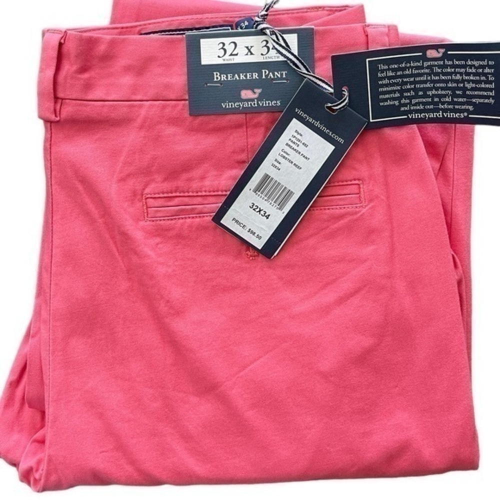 NWT VINEYARD VINES Classic Stretch Breaker Pant Lobster Bay‎ Salmon Size 32x34